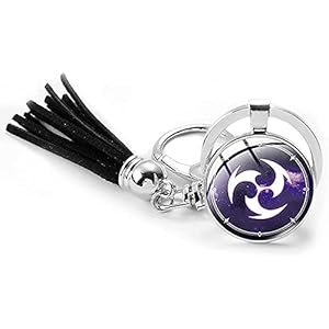 Genshin Impact Sleutelhanger, Metalen Hanger Sleutelhanger Gelden Acryl Geschenken voor Game Anime Liefhebbers (2PCS)