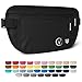 Money Belt For Travel Hidden, RFID Protected Waist Wallet, Fits Passport with cover, Includes 2 Global Recovery Tags (Regular, Black)