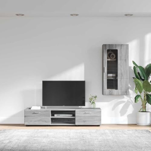 Mueble de TV Gris Sonoma de madera de ingenieria con acabado premium 5
