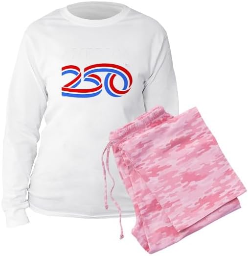 CafePress America250: White Vertical Logo Women's Long Sleeve DK PJ Set