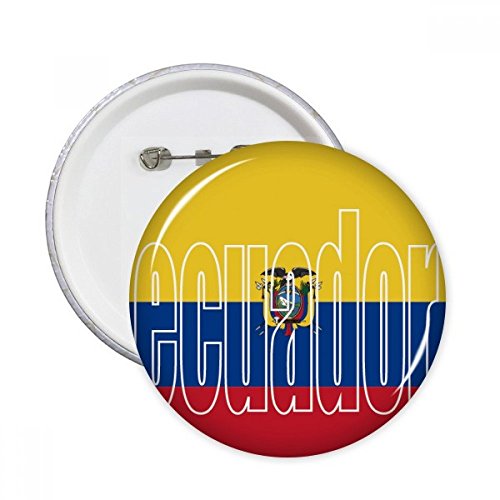Badge Équateur drapeau nom broche ronde multicolore S pour customiser vos vêtements au quotidien