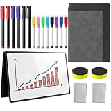 2 Stück Abwischbares Whiteboard, A4 und A5, PU-Leder, Doppelseitig Design