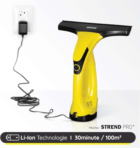 STREND PRO Fensterreiniger Elektrisch für PERFECT Fenster Putzen | Fensterputzer mit Sprühflasche und Mikrofaserwischer |set für Auto/Fliesen| Akku reinigungsgerät