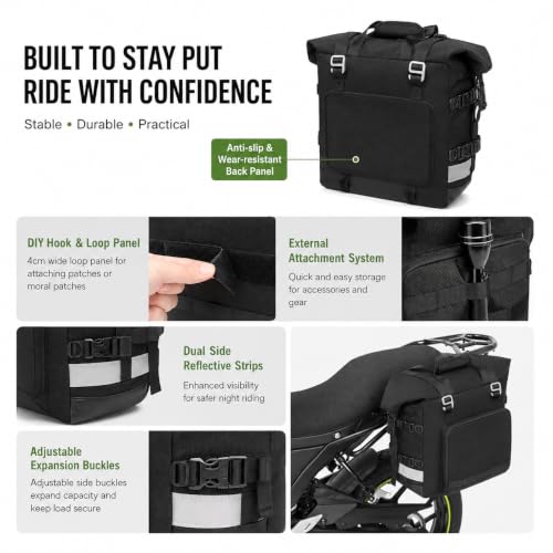 KGTJGCJ Oxford Rain-Resistant Expandable Panniers