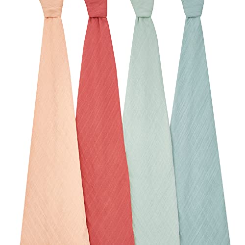 Aden + Anais Swaddle Blanket, 100% Organic Cotton Muslin Blankets For Girls & Boys, Baby Receiving Swaddles, Ideal Newborn & Infant Swaddling Set, Perfect Shower Gifts, 4 Pack, Mother Earth #TOP1