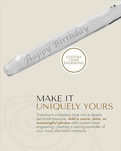 Image of Forever Rose Silver Dipped Rose, Custom Laser Engraved Silver Flower