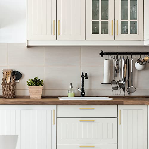 Image of Ravinte 30 Pack 6-1 /4 Inch Square Cabinet Handles - Brushed Brass Pulls, Stainless Steel Drawer Pulls, Kitchen Hardware