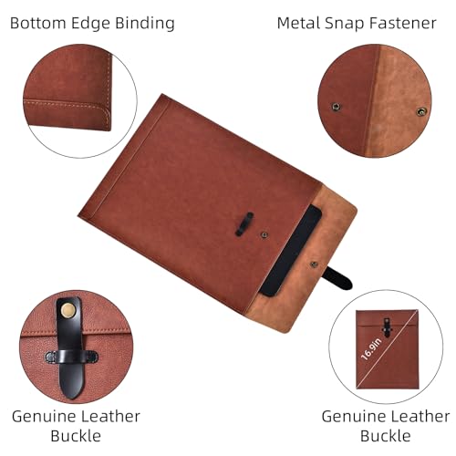 QiXin Pasta de arquivo de couro verde, tamanho carta, organizador de arquivos, pasta de documentos i