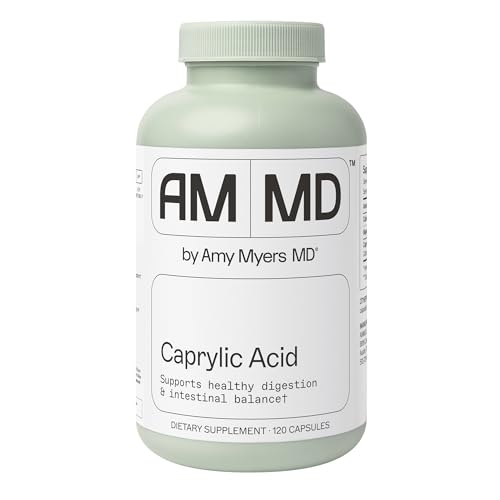 Amy Myers MD Caprylic Acid - Digestion Support Supplement for Intestinal Balance - Supports a Balanced Microbiome for Gut Health - Gluten-Free, Dairy-Free & Non-Soy - 120 Capsules (60 Servings)