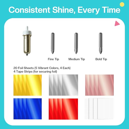 Likcut Foil Transfer Kit Compatible with Likcut S501 & S41 Vinyl Cutter, 3 Interchangeable Tips with Foil Transfer Sheets for Crafting DIY Card Scrapbooking Supplies by LIKCUT - Used condition - Image 5