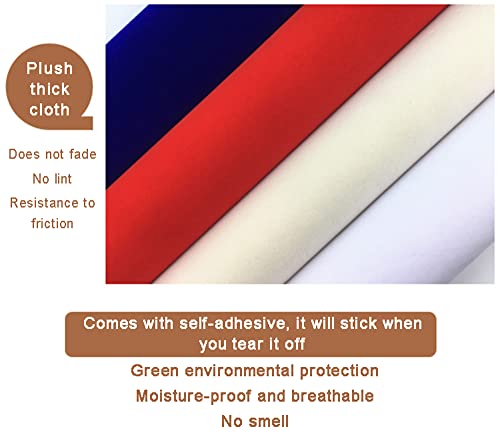 Velours adhésif rouge 148 cm pour protéger les bijoux en tiroir