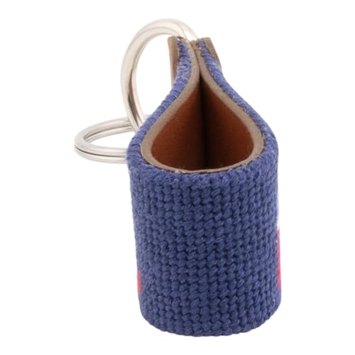 Image of Leather Hand-Stitched Needlepoint Key Fob or Key Chain