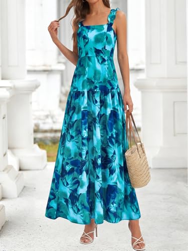 BTFBM Dresses for Women Summer 2026 Formal Sleeveless Smocked Floral Long Wedding Guest Dress Party Spring - Image 5