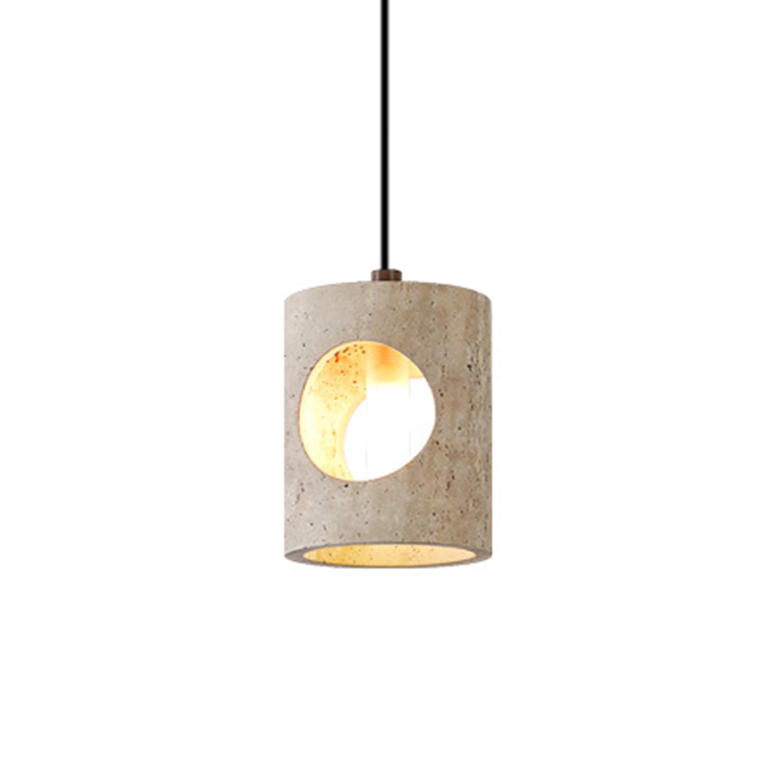 MTNROO Japanese Wabi-sabi Style Hanging Light Travertine Creative Pendant Lamp Creative Cylindrical Ceiling Light Chandelier G9 Base Elegant Lighting Fixture for Dining Room Shop Hotel Study Room