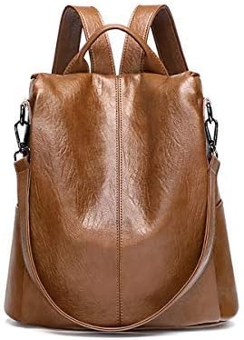 Tisdaini Women's Backpack Fashion antitheft Casual Vintage Travel Teen Bags Brown