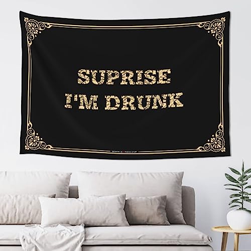 Beer Decor Funny Bar Decor Suprise I'm Drunk �^�y�X�g���[ ���� �X�^�b�t�}���P�[�u�o�[(75X100cm)