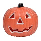 Halloween Pumpkin Lantern Light Up Jack O Lantern Decorations for Indoor and Outdoor Haunted House Party Props Halloween Party Favors Round Lightened Pumpkin Figurine Decor