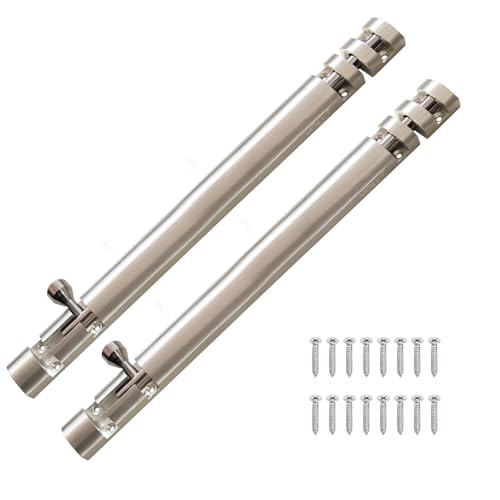 Image of VOLO Aluminium Tower Bolt with Stainless Steel Rod - Heavy Duty Door & Window Latch for Home and Office | Main Door Tower Bolt | Kundi /Chitakini | Pack of 2 Pieces (Silver, 12 Inch)