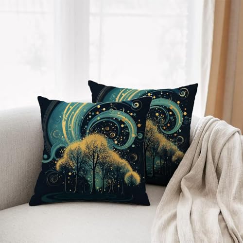 Housse de coussin extérieur imperméable 45x45 cm en lin déperlant pour salon de jardin