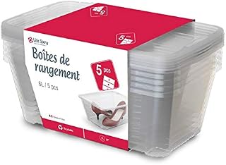 Life Story 5-Pack Shoe Storage Boxes with Lid, Transparent, Stackable Light Weight Organizer Boxes, 6L, 34 × 20 × 12.7 cm