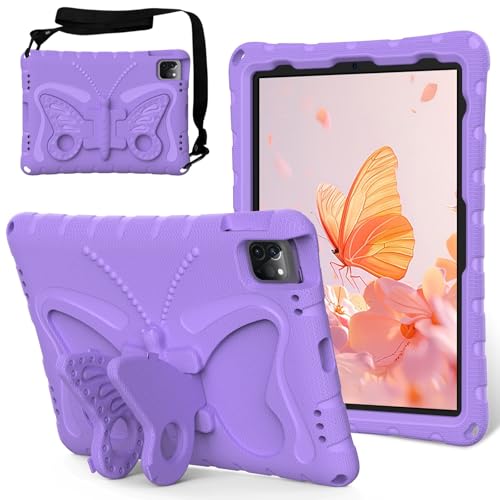 Coque de protection iPad Air 11 M3 M2 résistante chocs enfant violette