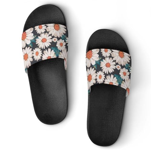 Sandales chaussons de maison marguerite avec semelle de bain crantée