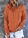 SHEWIN Womens Sweatshirt Long Sleeve Button Fleece Hoodies Pullover Tops Lightweight 2024 Fall Fashion Oversized Sweatshirts for Women Loose fit,US 8-10(M),Orange