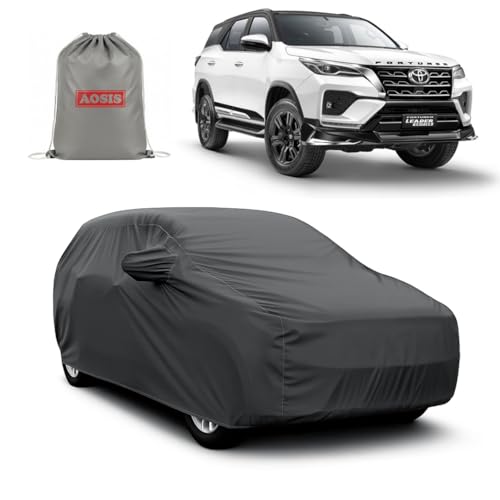 Image of AOSIS 'Waterproof' Car Cover Compatible with Toyota Fortuner /Legender /Leader Edition /Neo Drive 300 GSM Uly Coated Thick Fabric 4X4, Adjustable Belt Buckle, Elastic Grip