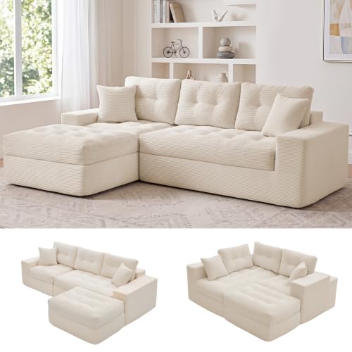 100-Inch Boneless L-Shaped Sofa