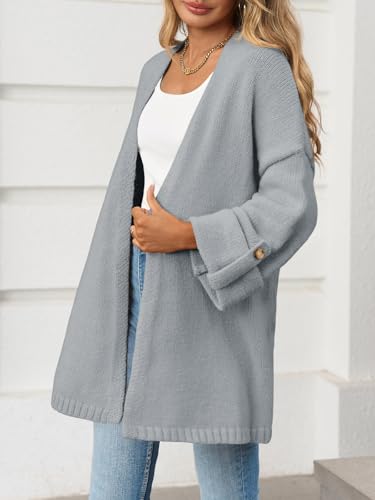 Image of Saodimallsu Womens Oversized Long Cardigan Sweaters Casual Open Front Chunky Knit Slouchy Fall Trendy Sweater Coats