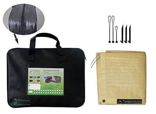 Tentproinc Rv Awning Sun Shade Screen 7' X 14' 3'' - Beige Mesh Sunshade Uv Blocker Complete Kits Motorhome Camping Trailer Canopy Shelter - 3 Years Limited Warranty #TOP3