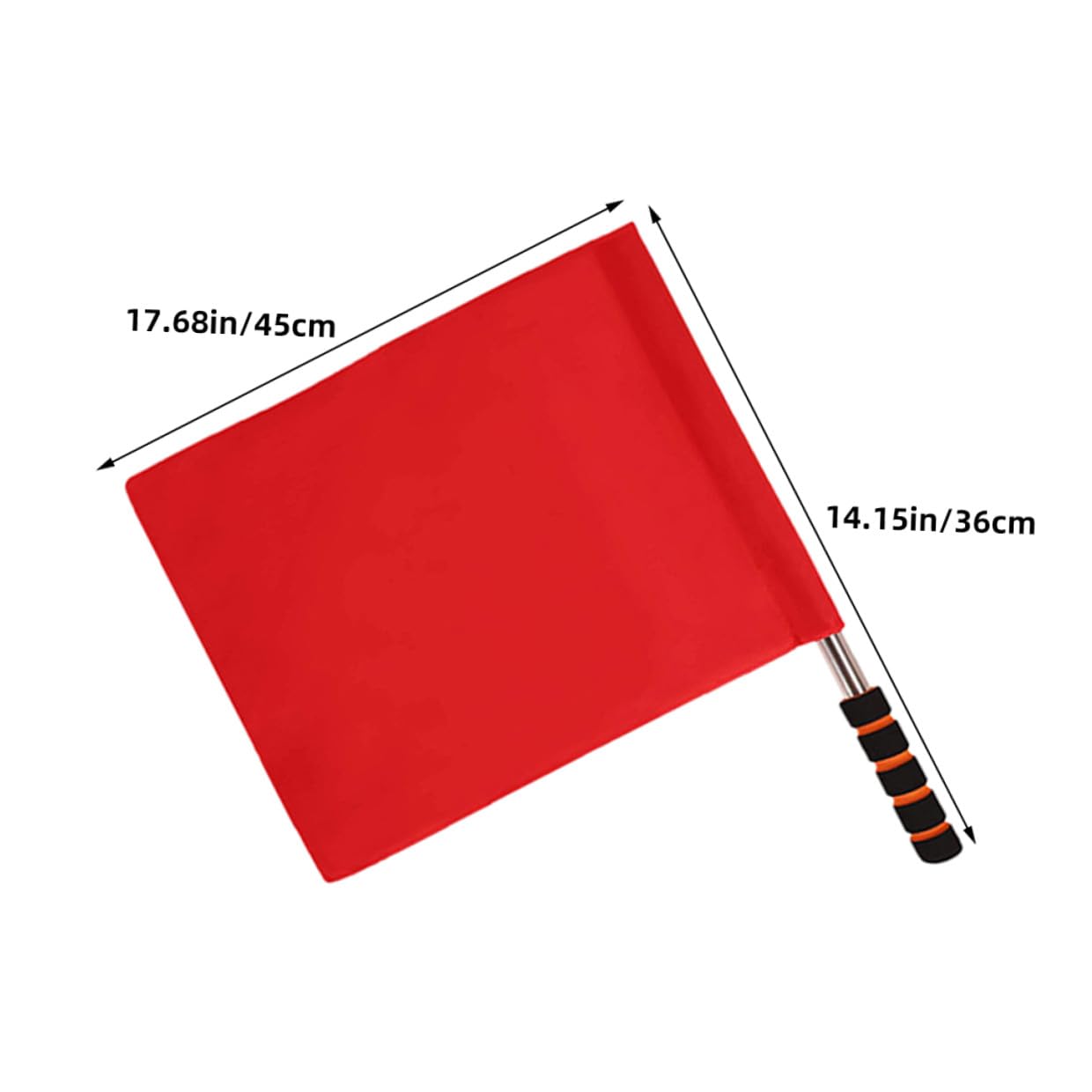 SOIMISS 7 pièces Drapeaux Arbitre Rouge Signalisation Main pour Juge de Touche Sport Manche Inox Mousse Équipement Léger pour Football Volley Rugby