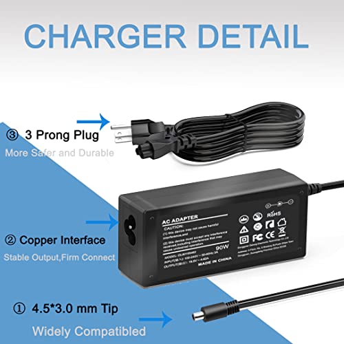 90W AC Adapter for Dell OptiPlex Micro 9020 7010 7020 7040 7050 7060 7070 7080 5050 5060 5070 5080 5090 3040 3046 3050 3070 3080 3090 MFF Business Desktop,Power Supply Cord for Optiplex Micro PC