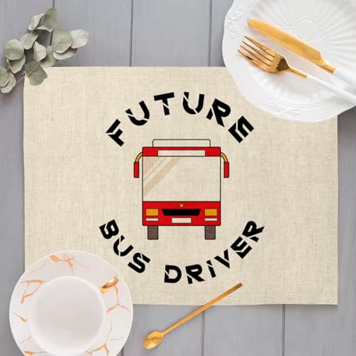 Sets de Table en Lin Future Bus Driver - Le Cadeau Idéal pour Passionnés - 4