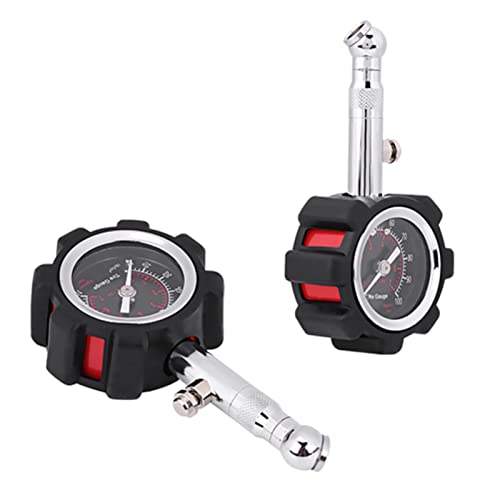 TOPINCN Ajuste de Mano para Medidor de Presión de Neumáticos Mini 0-100PSI para Bicicleta de Motocicleta de Coche, Cabezal de Goma Duradero para un Agarre Cómodo, Medición Precisa para una