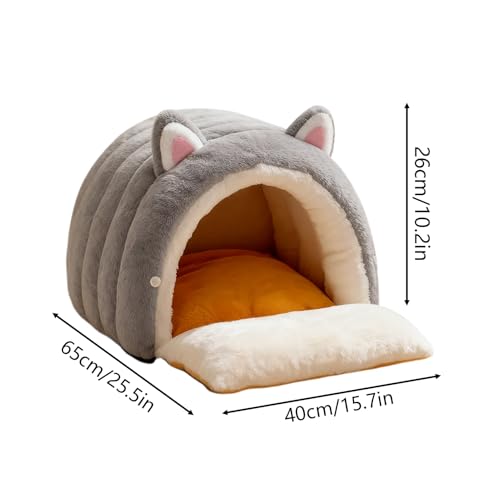 Lit pour chat dôme semi-fermé anti-dérapant maison d'intérieur