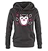 Produktbild Comedy Shirts - SÜßE Eule - Damen Hoodie - Schwarz/Weiss-Pink Gr. XL