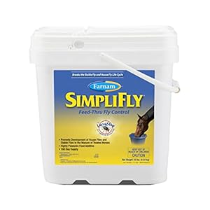 Farnam SimpliFly Feed Through Fly Control for Horses 10 lbs, 160 Day Supply, EPA Approved, Palatable Pellets, Prevents Stable Flies and Manure Breeding