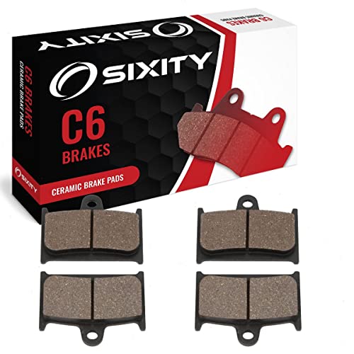 Sixity C6 Front Ceramic Brake Pads compatible with Triumph Rocket III Roadster 2300cc 2011-2014 Complete Set