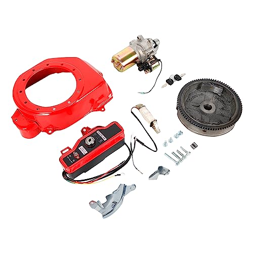 RustyVioum Electric Starter Kit Starter Motor for Honda GX160 GX200 6.5HP Electric Start Motor Ignition Kit Flywheel Starter Motor Key Switch Coil Ignition Box Fan Cover Shroud
