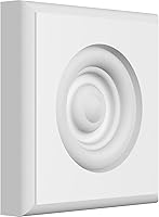 Vista 1 de Ekena Millwork ROSP040X040X075SDG04 Roseta estándar Sedgwick Bullseye con borde redondeado, 4 pulgadas de ancho x 4 pulgadas de alto x 3/4 pulgadas