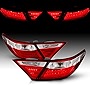 AmeriLite Red Clear LED Parking Light Bar LED Brake Tail Lights Pair For 2015-2016 Toyota Camry 4Dr Sedan