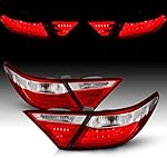 AmeriLite Red Clear LED Parking Light Bar LED Brake Tail Lights Pair For 2015-2016 Toyota Camry 4Dr Sedan