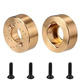 Fukaisu 2stk Messing-Hinterradlenkgewichte für Axial, Hochwertige Messing-Hinterradnabengewichte 4,1g mit 4 Schrauben Kompatibel mit Axial SCX30 Crawler