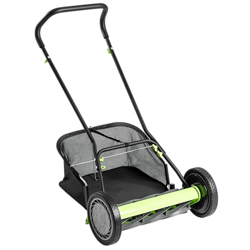 Earthwise Spindelmäher 918-18EWG - 18' mit Fangkorb mit 9 Messern, Schwarz