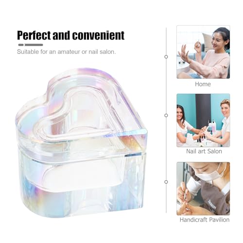 Recipiente de cristal en forma de corazón para manicura miniatura 3