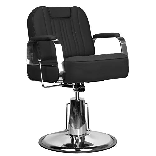 Activeshp Rufo Friseurstuhl Friseursessel Barberstuhl Bedienungsstuhl Friseureinrichtung Schwarz| 360 Grad drehbar | höhenverstellbar mit hydraulikpumpen |