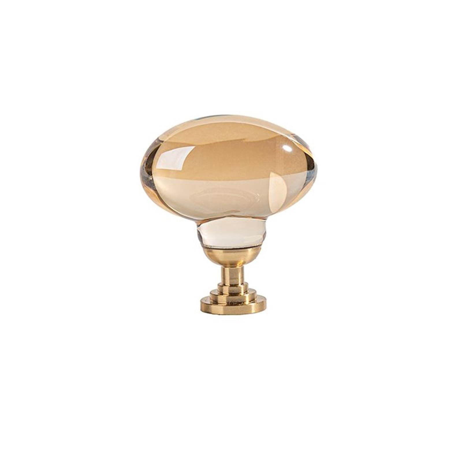 DFLPBHAV Cabinet Handle Solid Brass Base Transparent Door Handle Light Luxury Modern Wardrobe Cabinet Door 1Pcs(Round Transparent)
