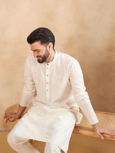 Image of Amazon Brand - Tavasya Men Linen Traditonal Regular Kurta