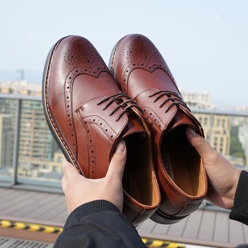 Image of Hawkwell Men's Plus Size Wingtip Brogue Oxfords Dress Shoes US Size 13 14 15 16 17
